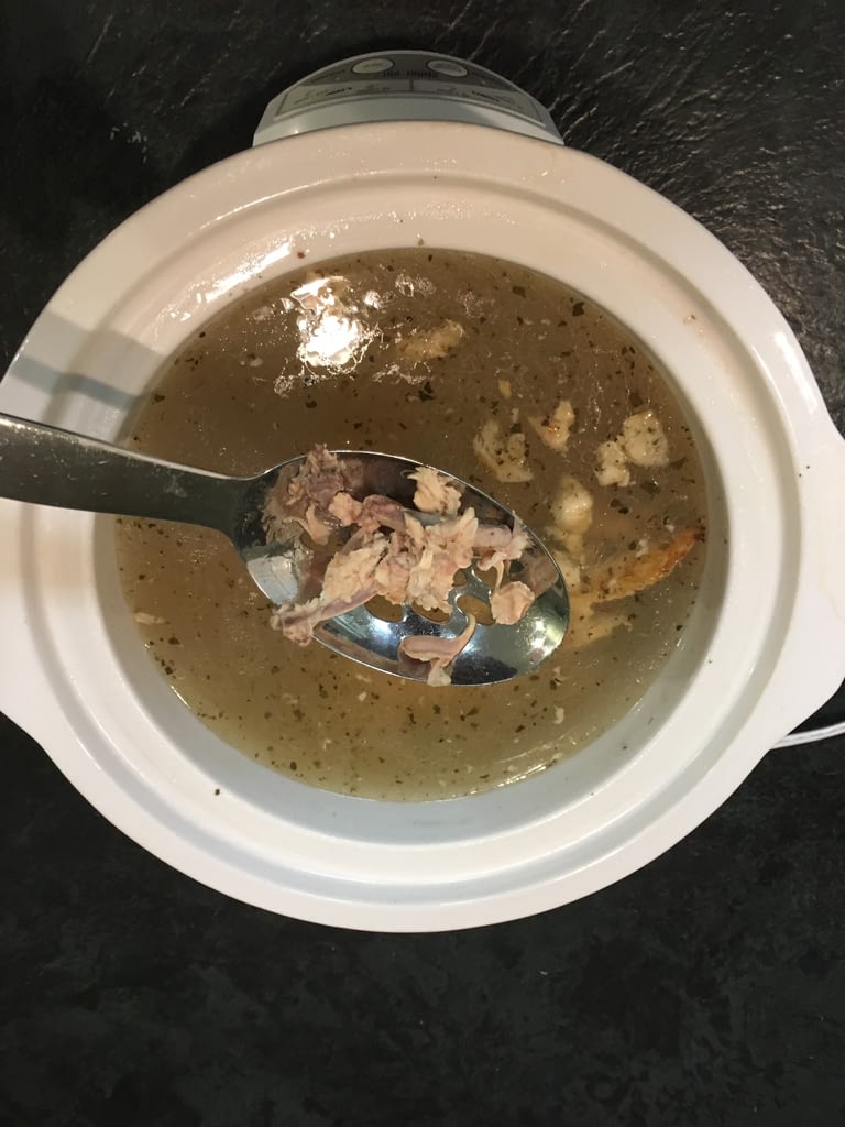 Removing Bones and Meat out of Chicken Bone Broth
